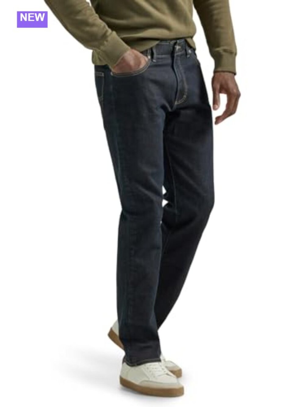 Men's Extreme Motion Straight Taper Jeans Mid Rise Flex Waistband 5-Pocket